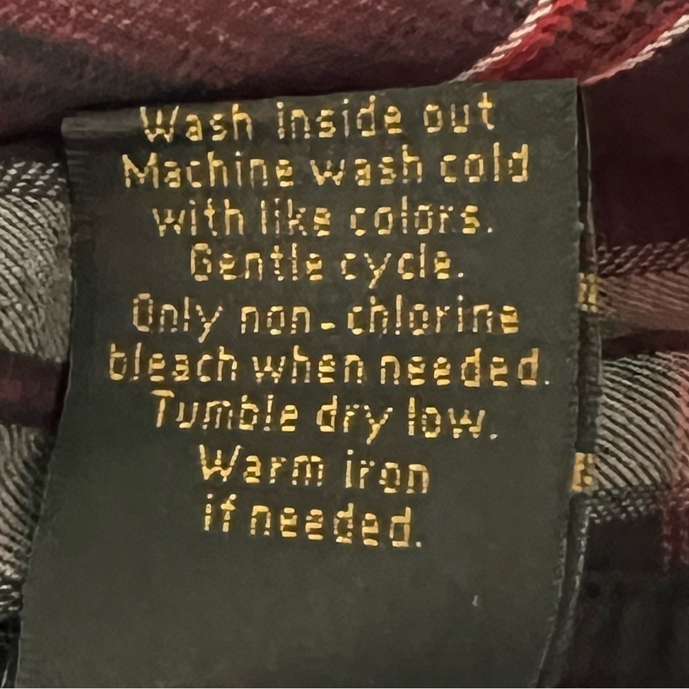 HELIX Western Red Black Plaid Long Sleeve Button Down Men's Shirt Size L - Picture 16 of 16